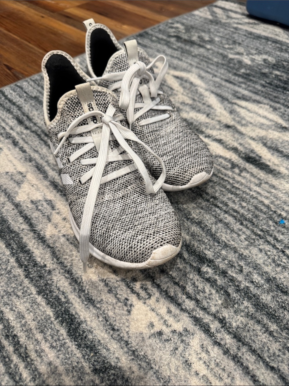 adidas Gray & White Knit Cloudfoam Sneakers - Picture 2 of 5